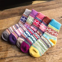 Новинка года; зимние забавные Женские носочки из кроличьей шерсти; теплые носки; женские носки; плотные шерстяные носки; 5 пар/лот