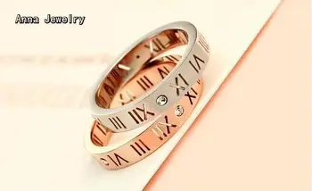 

2016 New Listing Roman Numerals Ring,in Stainless Steel Metal with Round Brilliant Clear Stone,Elegance Fashion Ring For Women