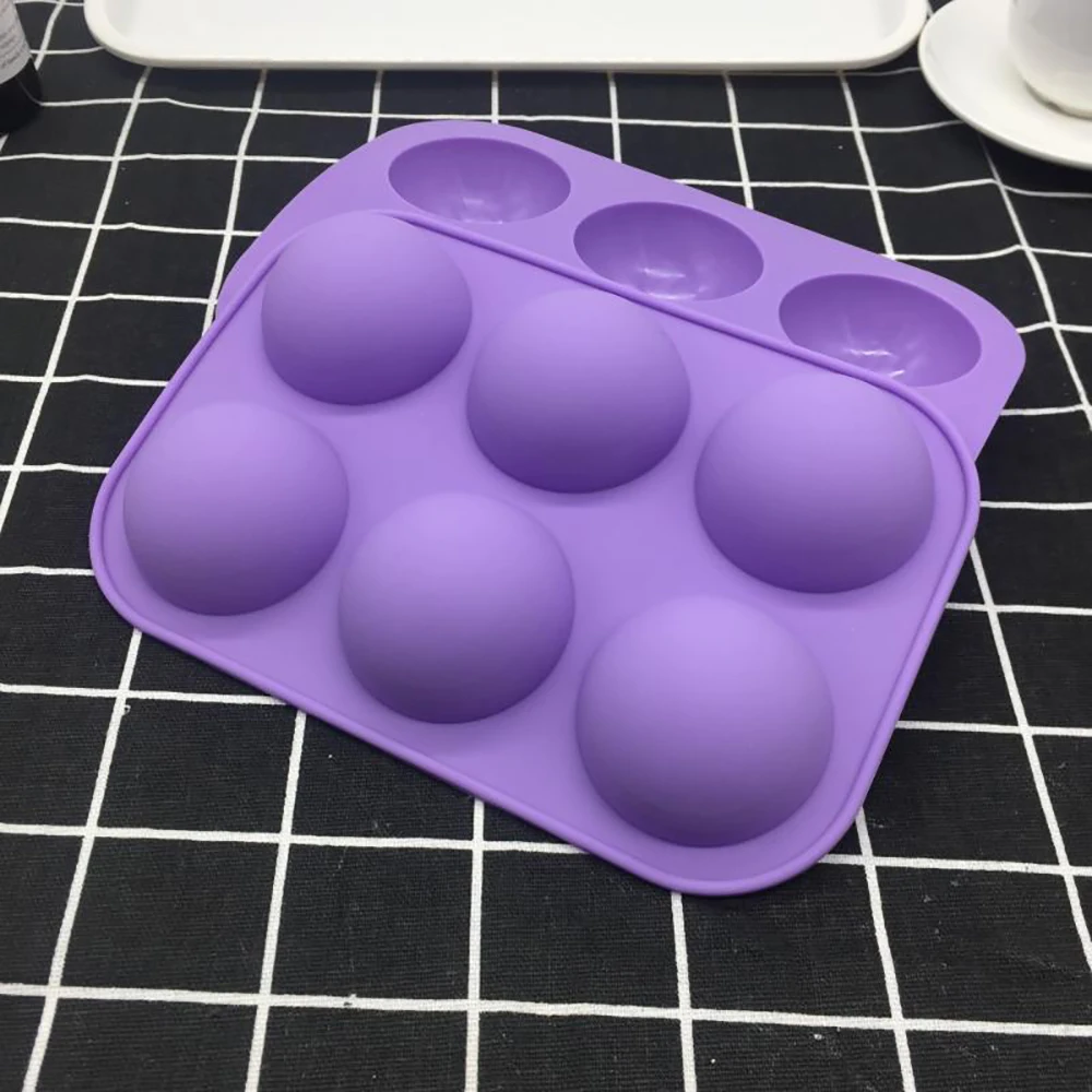 6 Holes Silicone Baking Mold 3D Half Ball Sphere Mold Chocolate Cupcake Cake Mold DIY Muffin Bakeware kitchen Tools