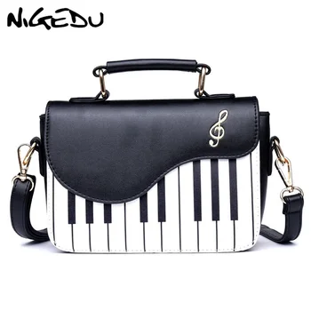 

Cute Piano Pattern Ladies Handbag small Fashion Pu Leather Shoulder Bag for women Flap Crossbody Bag Pouch design female Totes