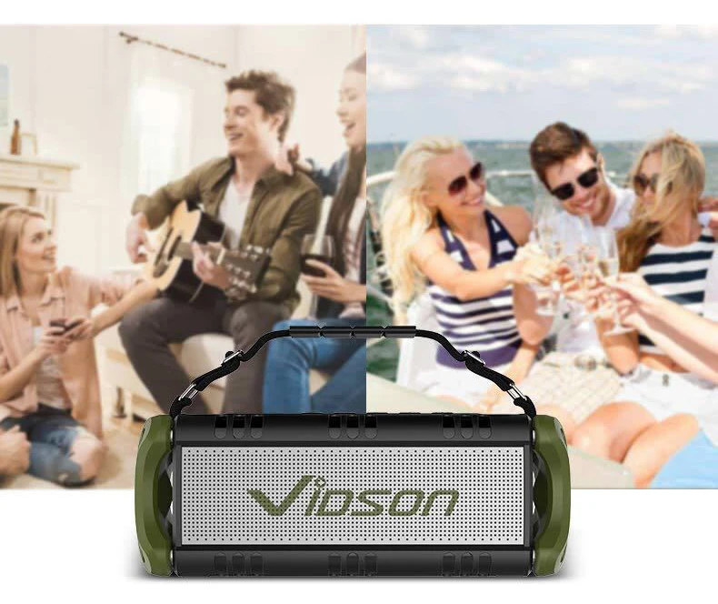 Vidson D8, уличные Bluetooth колонки, беспроводные 40 Вт, высокомощный сабвуфер, 360 объемный звук, 4000 мАч, для зарядки мобильного телефона