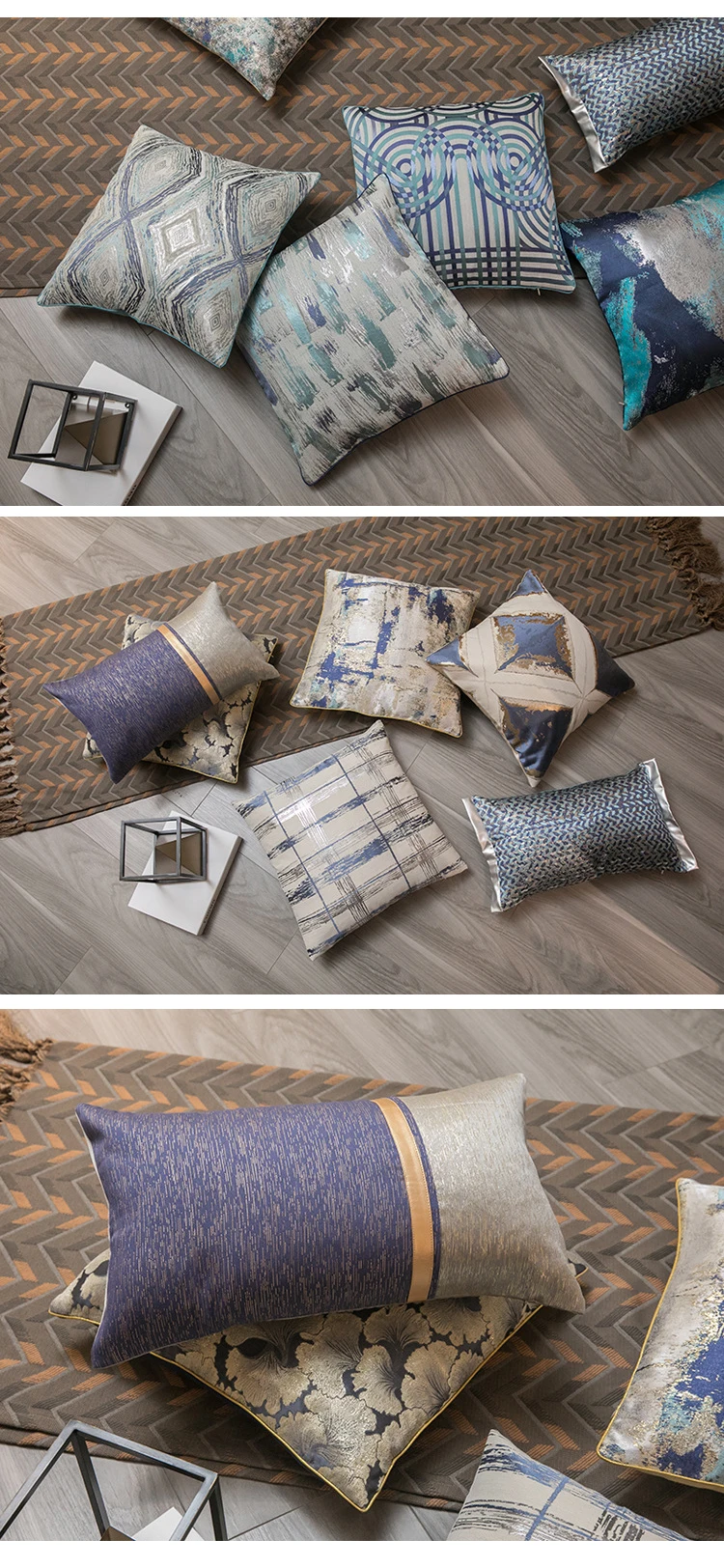 Европа синий роскошные чехлы для подушек с геометрическим рисунком элегантная наволочка домашний диван-кровать в машине поясничные подушки чехлы на подушки 45x45 см