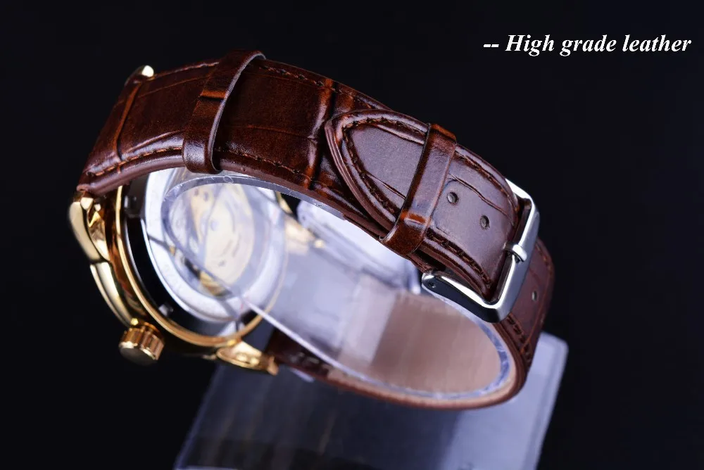 

Winner Brown Leather Strap Watch Belt Watchbands