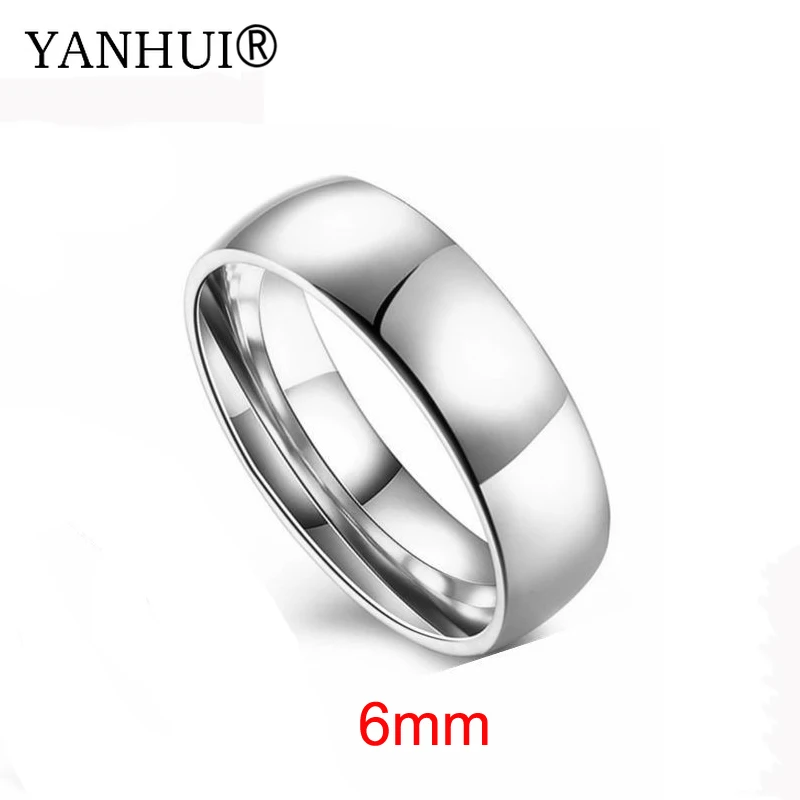 YANHUI Never Fade из чистого белого золота кольцо для влюбленных настоящее 316L Нержавеющая Сталь Обручальные кольца для мужчин и женщин JR2203