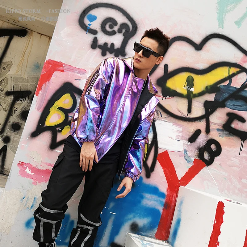 Custom Made Men Streetwear Hip Hop Hooded PU Leather Jacket Fashion Casual Male Women Loose Coat Stage Team Clothing Plus Size Custom Made Men Streetwear Hip Hop Hooded PU Leather Jacket Fashion Casual Male Women Loose Coat Stage Team Clothing Plus Size