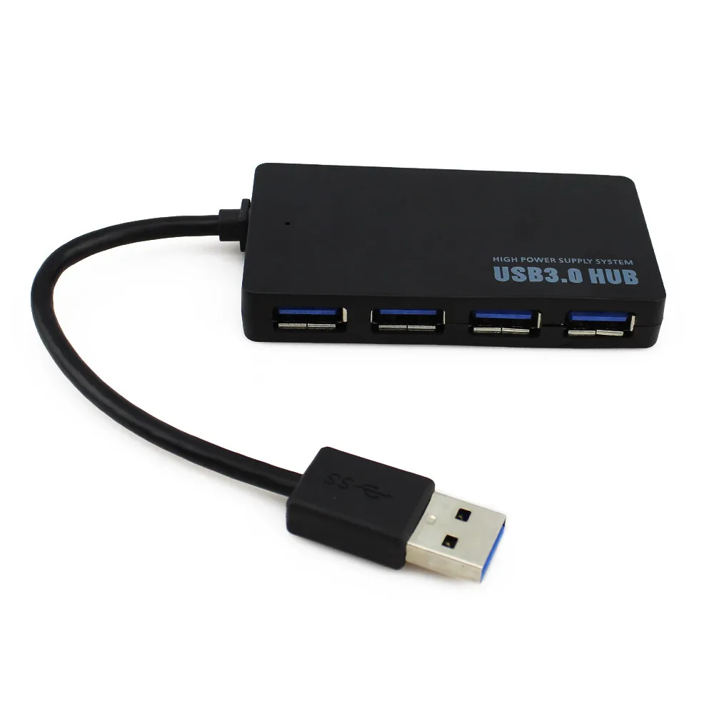 4 порта USB 3,0 концентратор Супер Скоростной usb-хаб 3,0 Ультра тонкий USB разветвитель AU/EU/US/UK внешний адаптер питания для ПК ноутбука компьютера - Цвет: as picture show