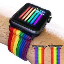 Радуга, нейлоновый ремешок 38 мм 40 мм 42 44 мм для Apple Watch серии 3/2/1 браслет ремешок для наручных часов iwatch, 4 5