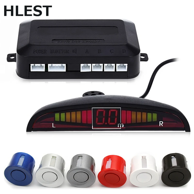 

HLEST 1 Set Car Led Parking Sensor 5 Colors Parktronic Display 4 Sensors Reverse Assistance Radar Monitor Parking System