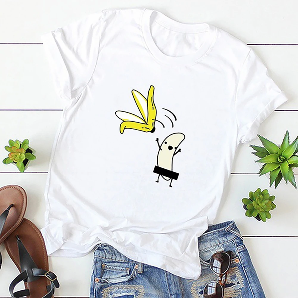

Women's Banana Funny Short Sleeve T-Shirt Fashion Casual O-Neck Tops