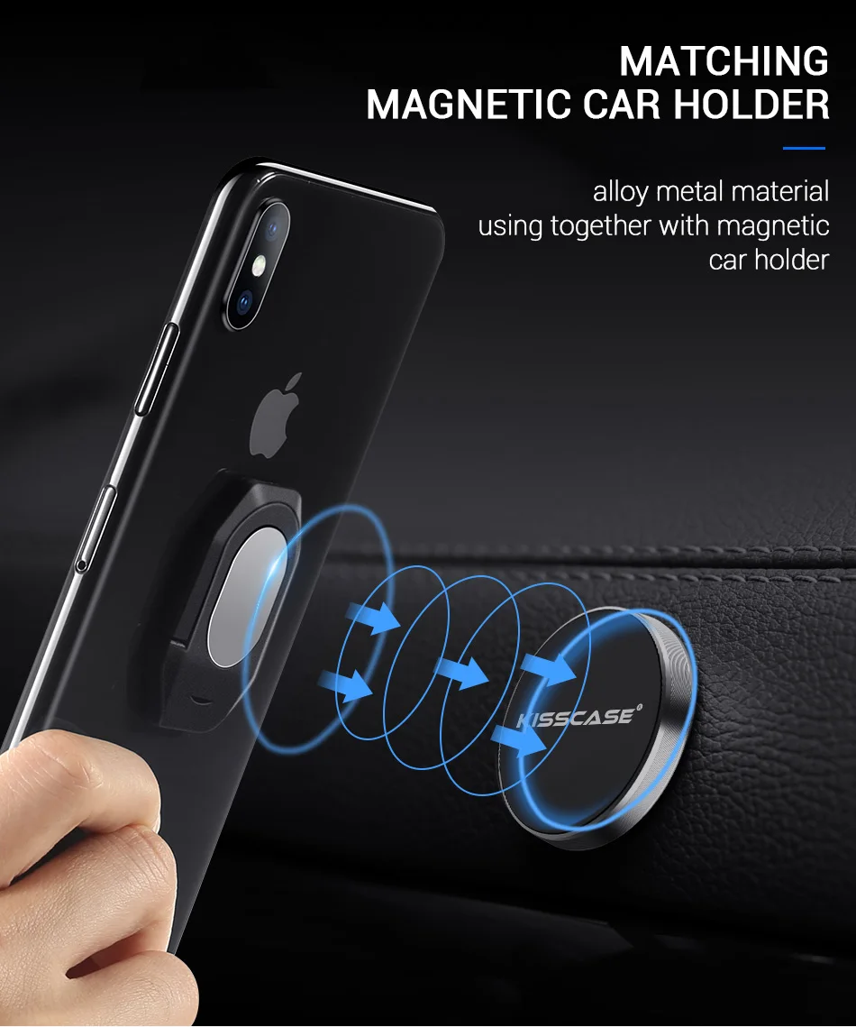 KISSCASE Finger Ring Handy Smartphone Ständer Halter Für iPhone X 8 7 XR 6 6 S Plus 5 Se auto Halte