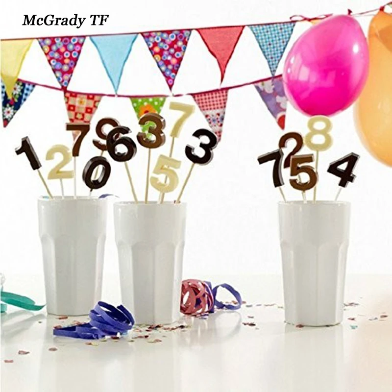 

Numbers Lollipop Shape Birthday Silicone Chocolate Candy Mold Fondant Cake Decorating Baking Tools 52126