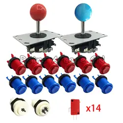 Аркадные игры Запчасти DIY Kit с 2 x Sanwa Тип джойстик + 14 x Американский Стиль кнопки с микровыключателем