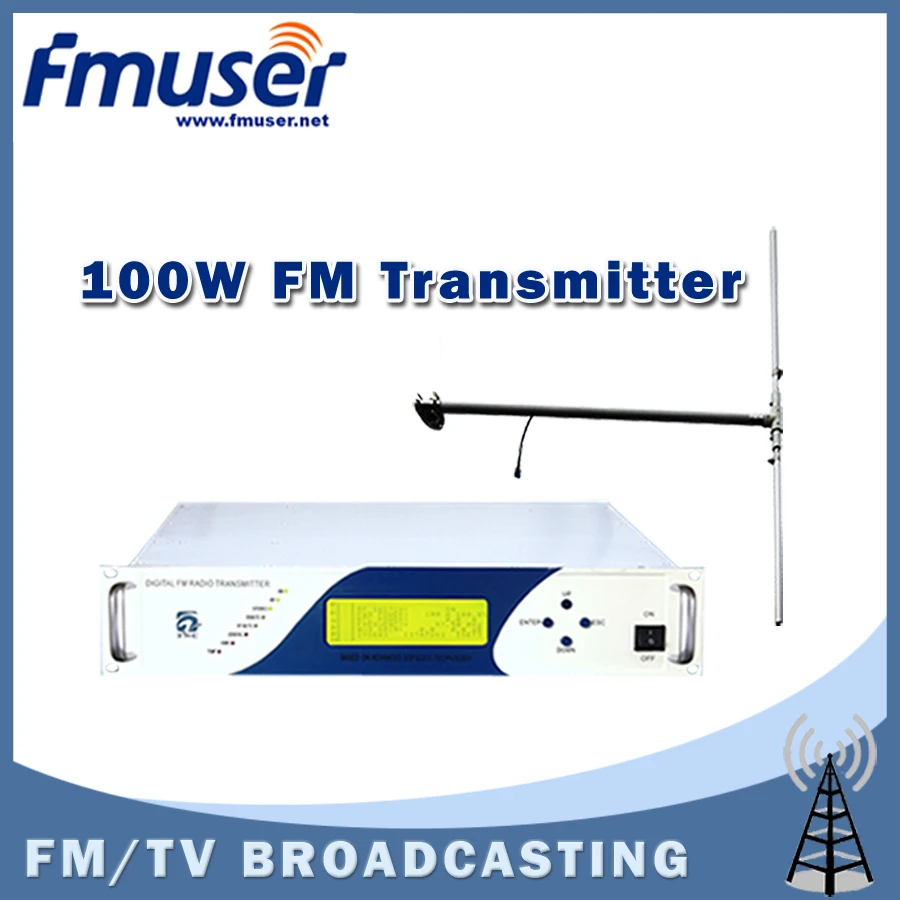 

Free shipping CZH618F-100C 100W FM stereo radio transmitter power adjustable from 0 to 100w + DP100 1/2 Wave Dipole Antenna Kit