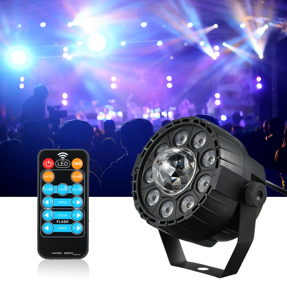 

Disco Ball RGB Stage Light LED Crystal Magic Rotating Ball Mini Disco Light RGBW Par Lights 9+1 LEDs DMX 512 Disco Lamp DJ Show