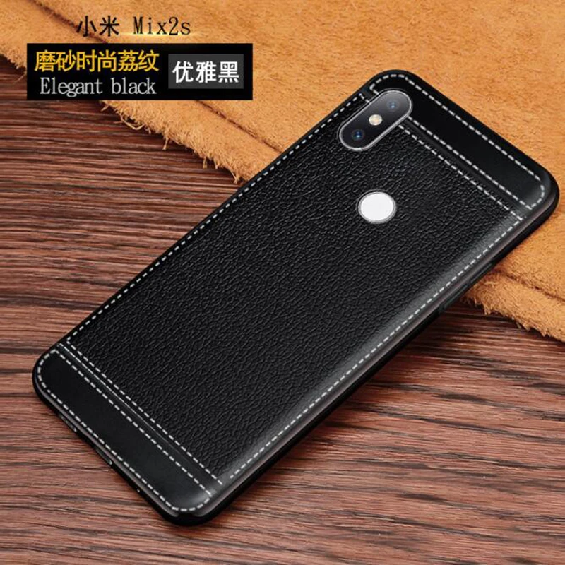 Чехлы mix 2 s для xiaomi mi текстура из искусственной кожи мягкий чехол ТПУ Оригинальный