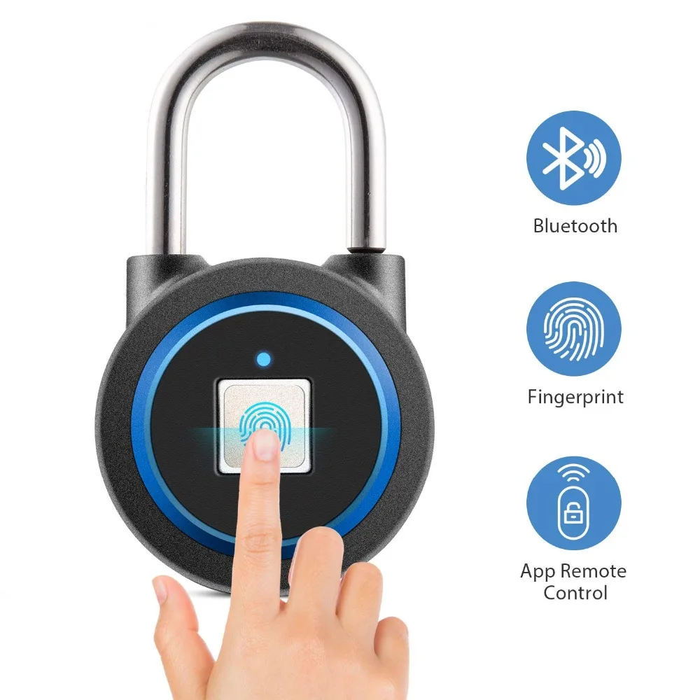 

FingerPrint Lock Padlock Anti-Theft Bluetooth Unlock Smart Lock IP65 Waterproof APP Control USB Smart Padlock For Cabinet Door
