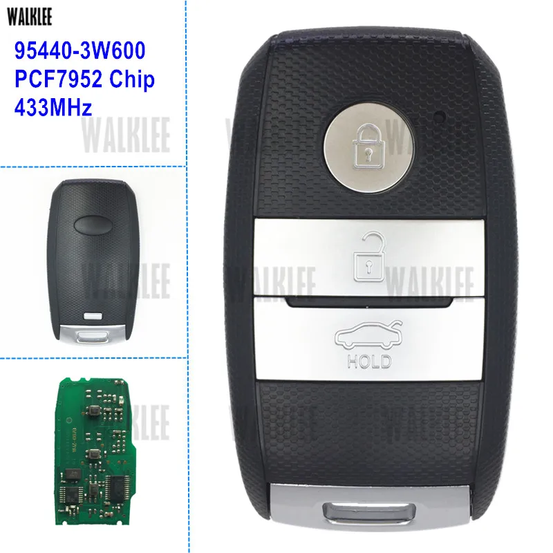 

WALKLEE Smart Key 433MHz Suit for KIA 95440-3W600 for K5 Sportage Sorento Car Remote TOY40 Blade