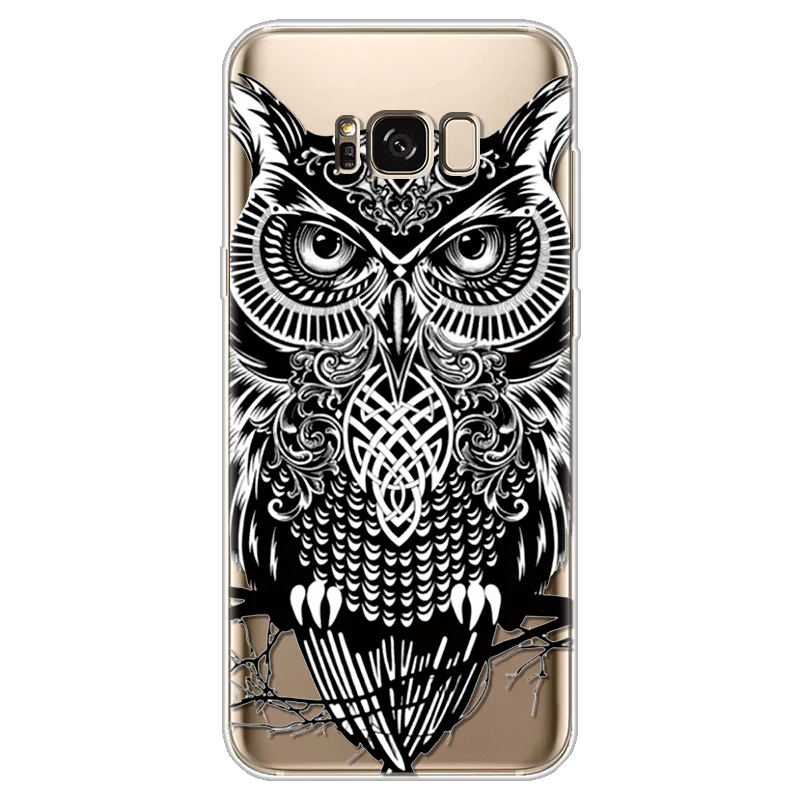 ТПУ кота совы крышка для Samsung Galaxy J2 J3 J5 J7 Prime S5 S6 S7 край S8 S9 плюс A3 A5 A6 A8 Note 8 9 2016 2017 2018