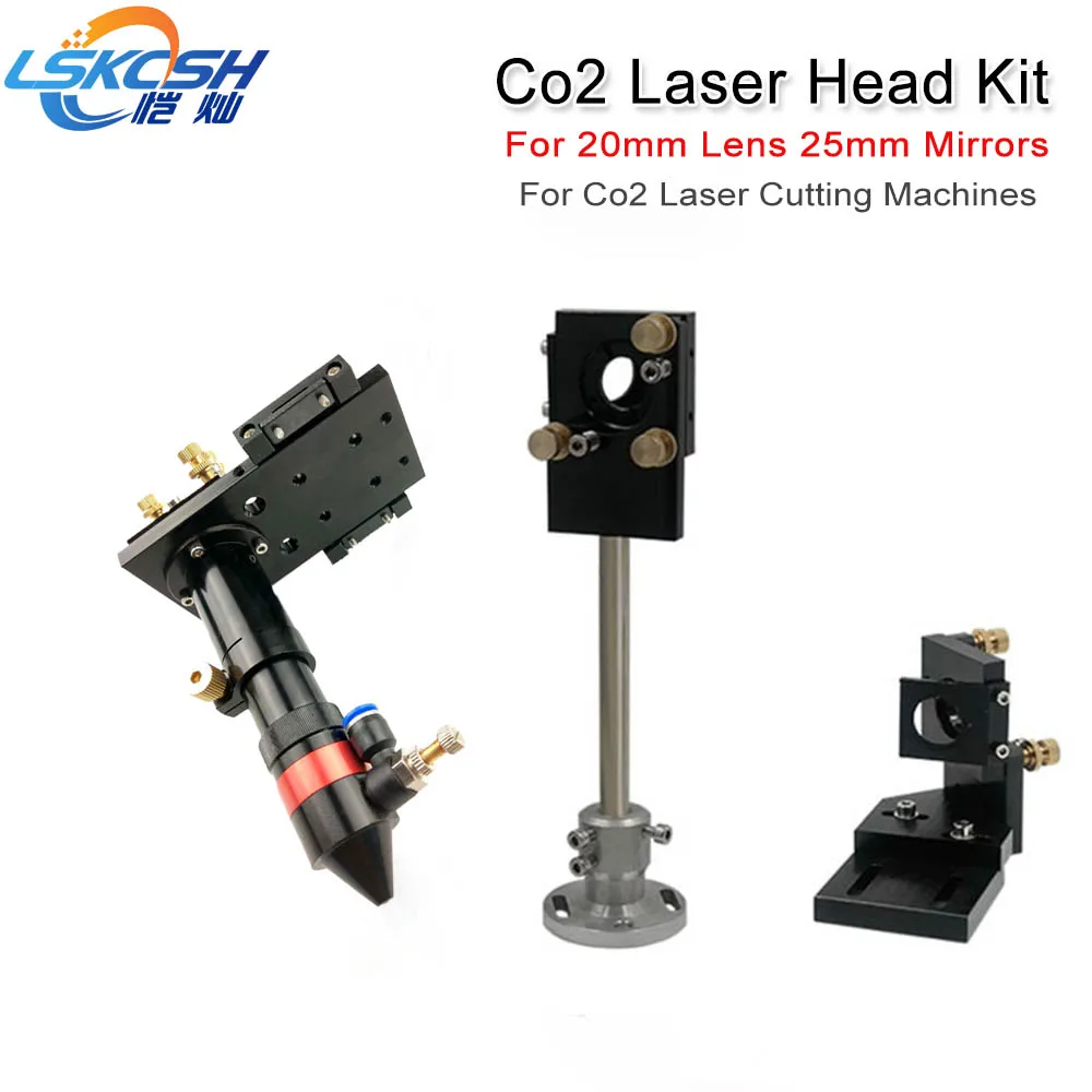 

LSKCSH CO2 Laser Head & Reflective Mirror Integrative Mounts Set for Laser Engraving and Cutting 20mm Lens 25mm mirrors
