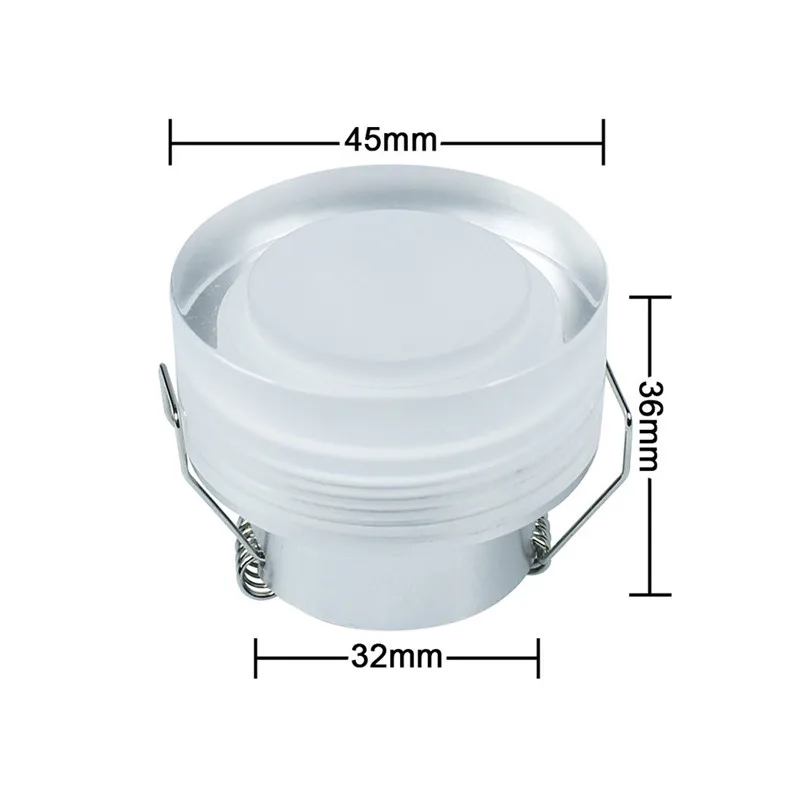 Светодиодный акриловый Точечный светильник для шкафа, мини Точечный светильник IP65, водонепроницаемый встраиваемый светильник, витрина для шкафа, демонстрационный светильник 3W