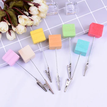 

Cute Colorful Metal Paper Photo Card Clips Desk Paper Photo Clip Holder Memo Picture Note Card Table Stand Place Office Favor