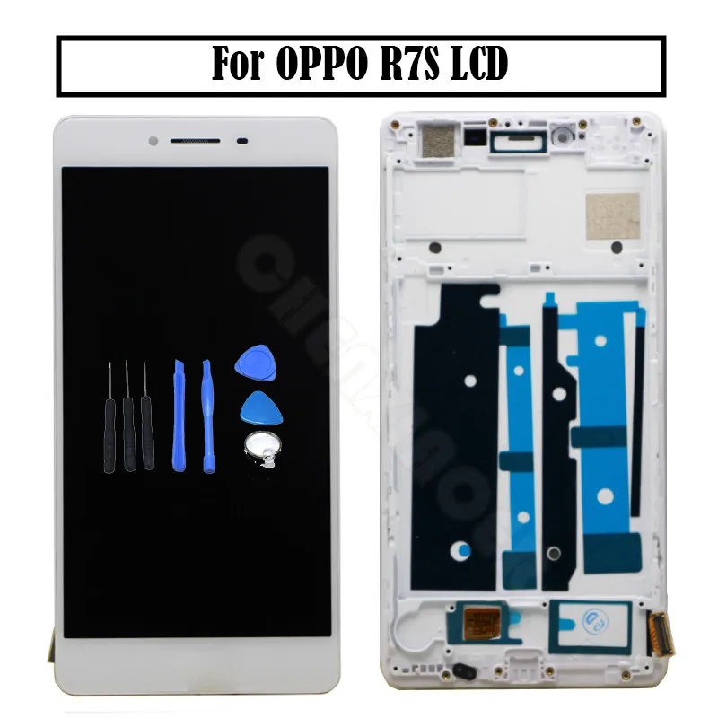 

For OPPO R7S LCD Display Screen + Touch Digitizer Glass Full Assembly 5.5 inch 1920*1080 White + Tools Free Shipping