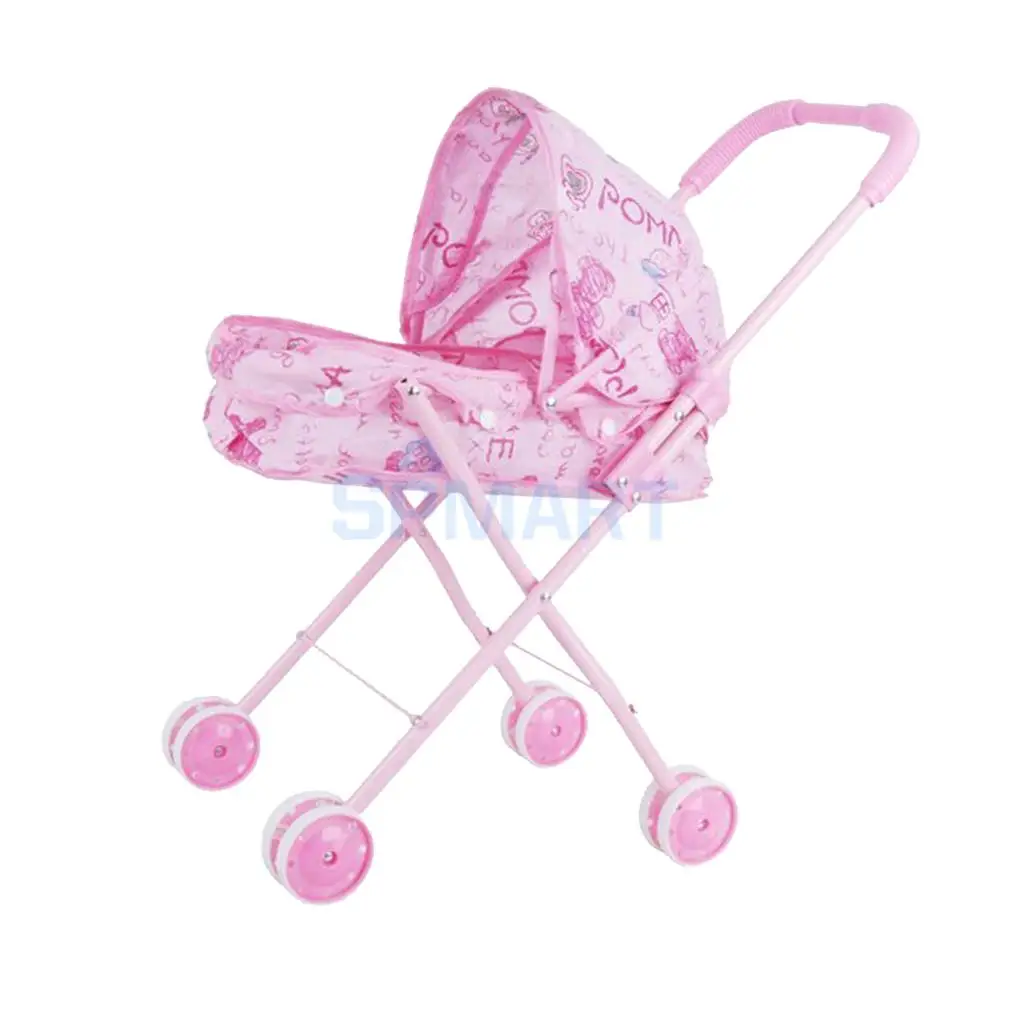 Simulation Baby Toddler Stroller Pushchair ABS Plastic Furniture Toy for 9-12inch Reborn Doll Supplies