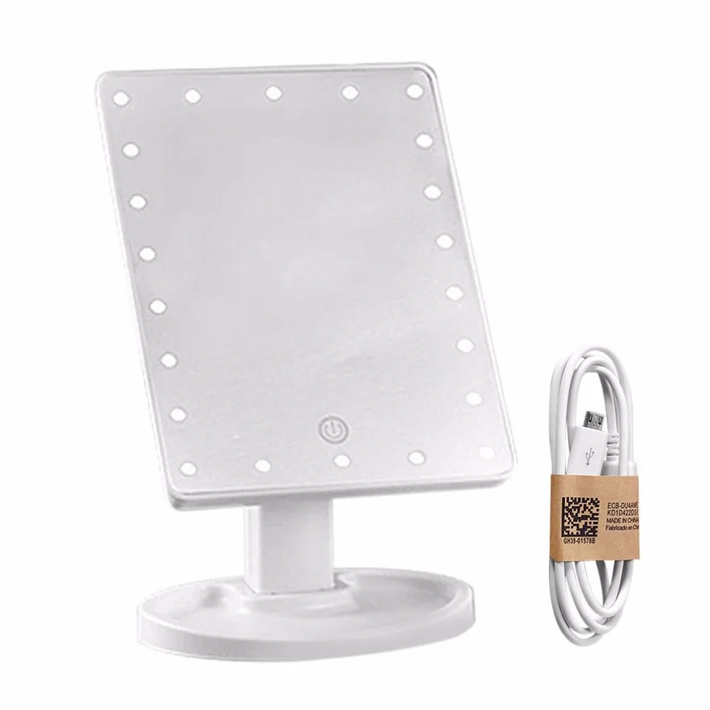2017 Adjustable USB 22LED Make Up Mirror Cosmetic Desktop Portable Compact Travel Countertop