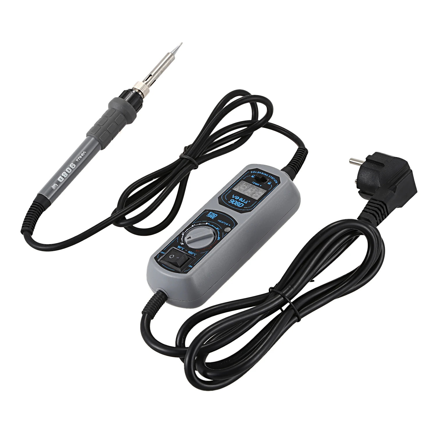 YIHUA 908D 220V soldering station mini portable adjustable electric soldering iron welding tool welding repair EU Plug
