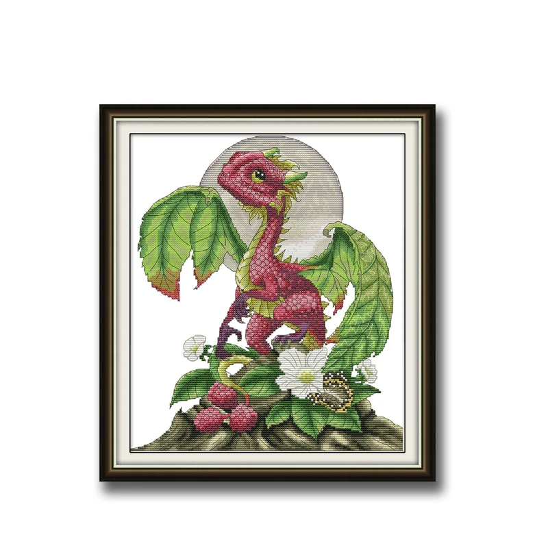 Raspberry dragon узоры 14CT 11CT Счетный набор крестиков Набор для вышивки рукоделия