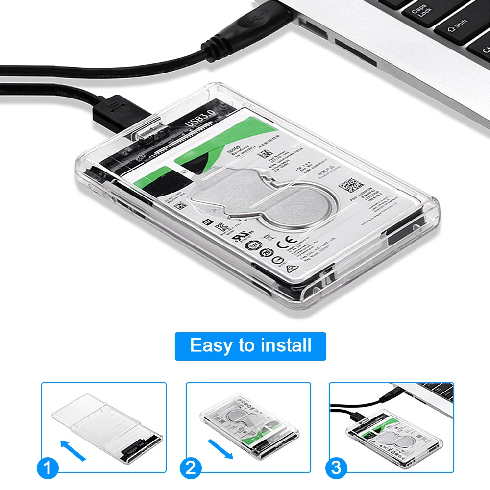 CHIPAL-5Gbps 2.5  HDD ̽, SATA 3.0 to USB 3.0  ϵ ũ ̺, SSD Ŭ ڽ, 2 ׶Ʈ UASP  