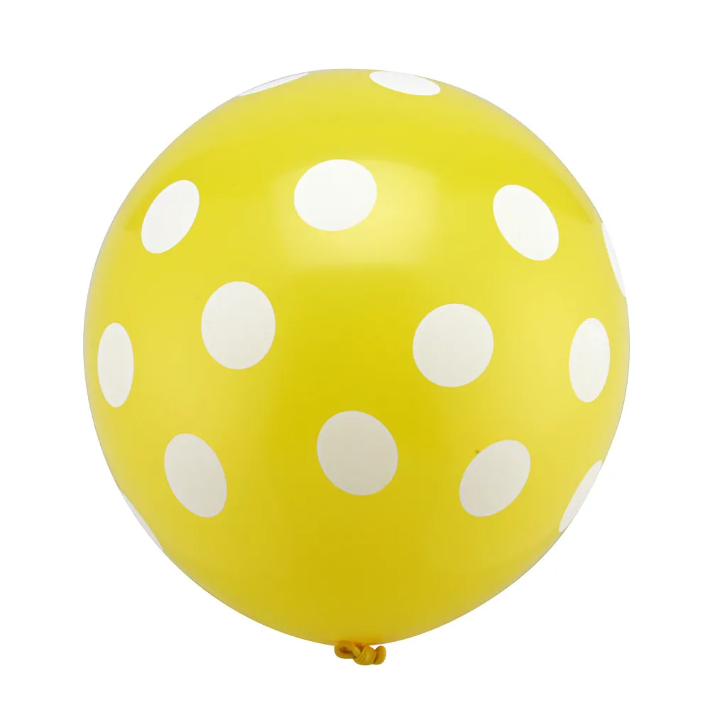 100 шт 12 дюймов латексный надувной шары горошек Цветной свадьба день рождения, детский душ вечерние украшения DIY Globos воздушные шарики - Цвет: Цвет: желтый