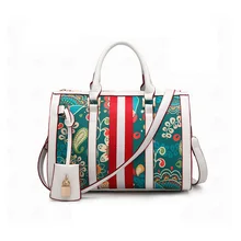 HANSOMF Fashion National Floral Women Hadbags Decorative Pattern BaoBao Soft Leather Hand bag Bohemian Shoulder Bag For Women