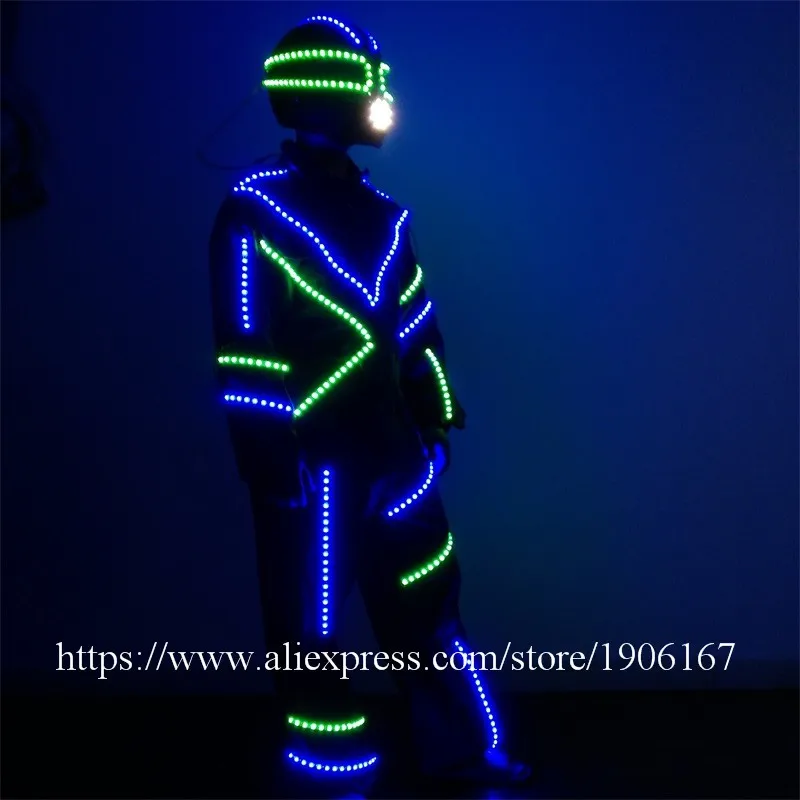Led luminous dancewear robot suit party clothes02