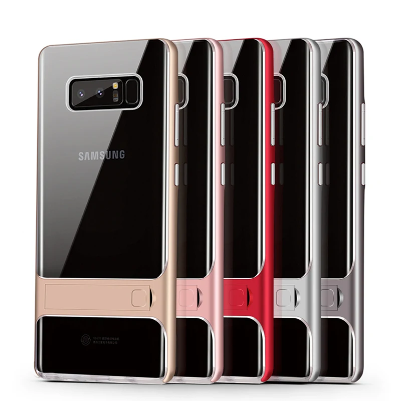 Чехол для samsung Galaxy S8 плюс Примечание 8 Прозрачная крышка Скрытая подставка