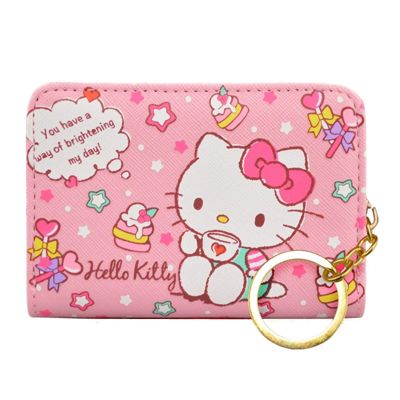 

Women Cartoon PU Leather Credit Card Holder Case Girls Students Hello Kitty Bank Card Wallet Package Mini Bus Card Storage Bag