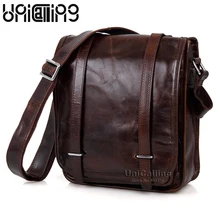 UniCalling модные брендовые винтажные Натуральная кожа Мужская сумка высокого класса настоящая мужская кожаная сумка планшет кожаная сумка