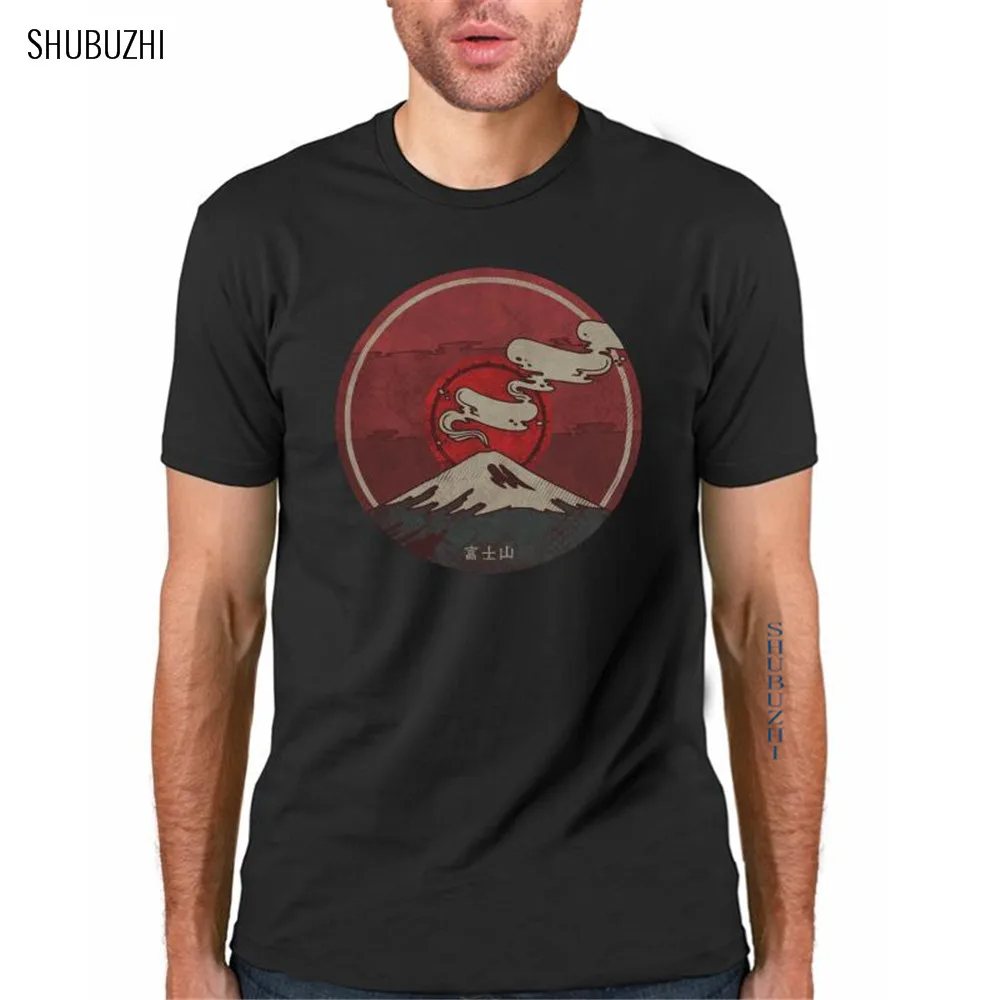 

cotton summer fashion brand men t shirt latest Japan Mount Fuji t-shirt print casual O-neck tshirt homme tees sbz475