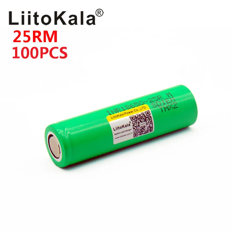 Оптовая продажа 100 шт. LiitoKala 18650 2500 мАч INR1865025R 20A разрядные литиевые батареи высокой
