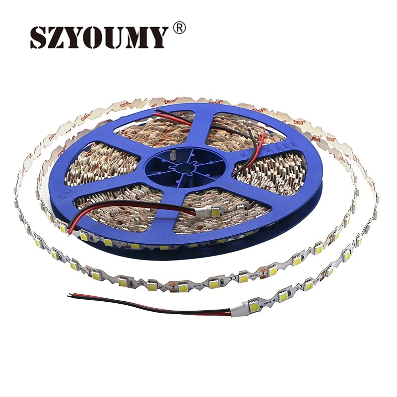 Szyoumy светодиодные полосы 2835 DC12V 60led/м Гибкие светодиодные полосы SMD 2835 белый теплый белый ULTER бухта Крытый светодиодные освещение