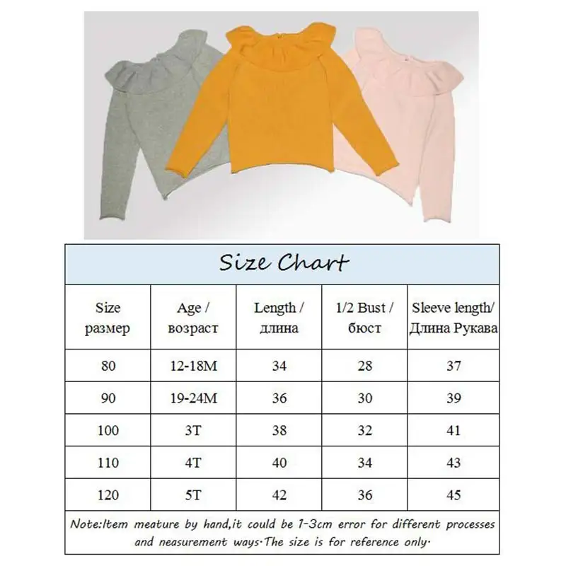 Kids Girl Knitted Sweaters Baby Girls Casual Ruffles Collar Pure Cotton Sweater Children Autumn Long Sleeve Solid Warm Clothes