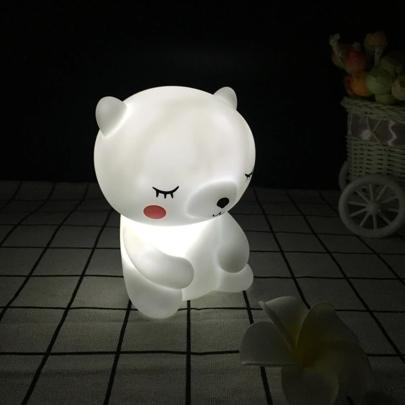 Lovely LED Panda Night Lights Soft Light Black White Baby Pillow Bedroom  Feeding Bedside Lamp Holiday Decor Lighting (15)