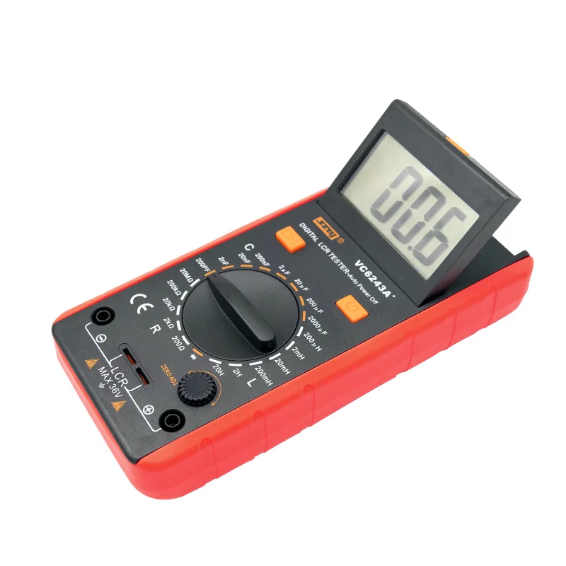 

SZBJ VC6243A/BM4070 Digital LCD Meter Inductance Capacitance Resistance Tester Multimeter Crocodile Clip Measuring Tool with Bag