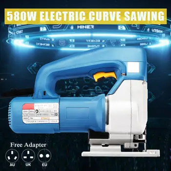 

220V 580W Electric Jig Saw Portable Multi-Function Electric Saw Metal Woodworking Jigsaw Curve Chainsaw Cut Power Tools With Box