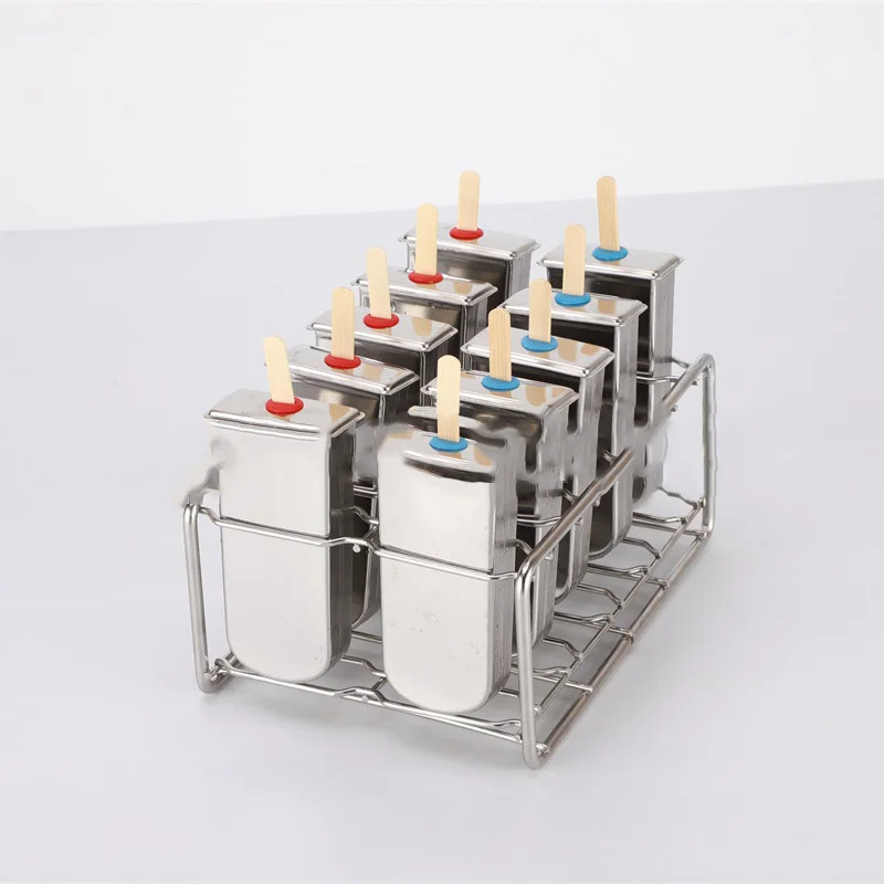 

1Pc Frozen Stainless Steel Popsicle Molds Ice Cream Stick Holder Mold Silver Home DIY Ices Cream Mould Round/Flat Ice Pop Moulds