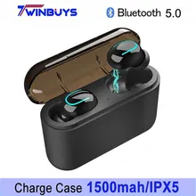 TWS настоящие беспроводные Bluetooth наушники 5,0 стерео спортивные наушники игровая гарнитура с микрофоном зарядная коробка для iphone xiaomi PK HBQ Q32