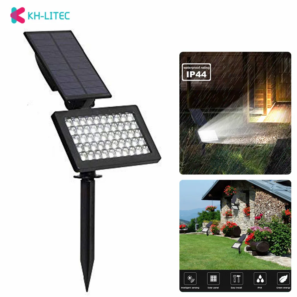 

KHLITEC Solar Light 50 LEDs Outdoor Lighting LED Solar Powered Garden Lights IP44 Waterproof Lawn Lamp Landscape Wall Spot Light