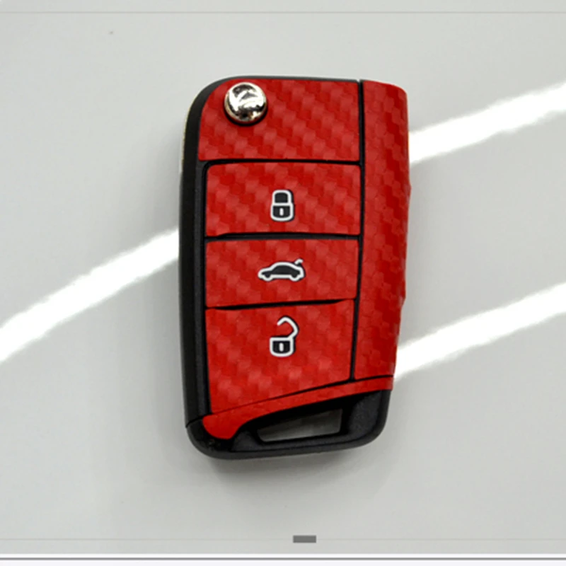 Наклейка на Автомобильный ключ из углеродного волокна для VW Volkswagen Golf 7 MK7 GTI Skoda