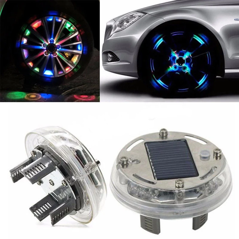 High Qrade 4 Modes 12 LED RGB Car Auto Solar Energy Flash Wheel Tire Rim Light