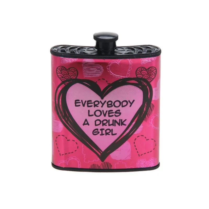 Creative plastic hip flask for alcohol with English text and unique